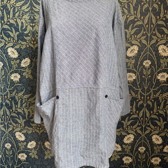 Band of Gypsies 100% Cotton Striped Tunic Lagenlook - Picture 1 of 11